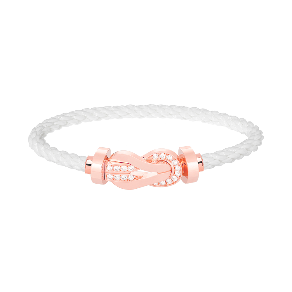 [AuraEcho]CHANCE LARGE 8 FIGURE BUCKLE HALF DIAMOND BRACELET ROSE GOLD