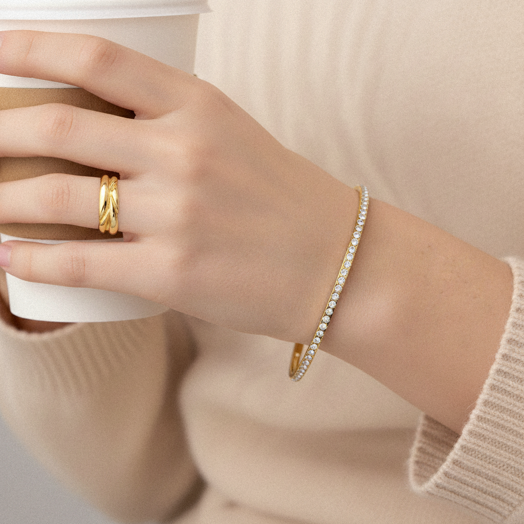 [AuraEcho]Kalista Diamond Gold Bangle