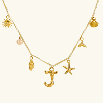 [AuraEcho]Avaria Ocean Initial Necklace