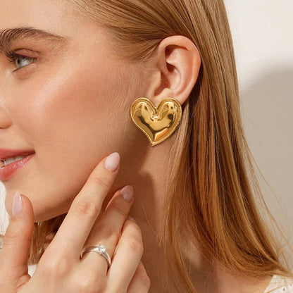 [AuraEcho]Liora Gold Heart Earrings