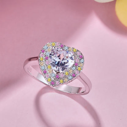 [AuraEcho]Delicate Ebullient Heart Shape Wedding Ring