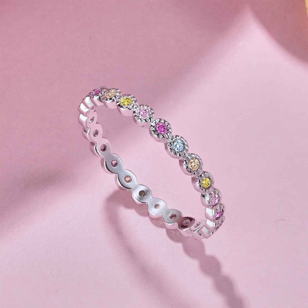 [AuraEcho]Radiant Sparkling Round Cut Daily Ring