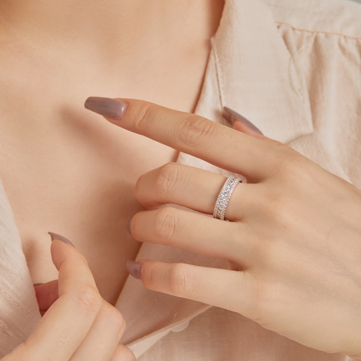 [AuraEcho]Delicate Colorful Round Cut Daily Ring