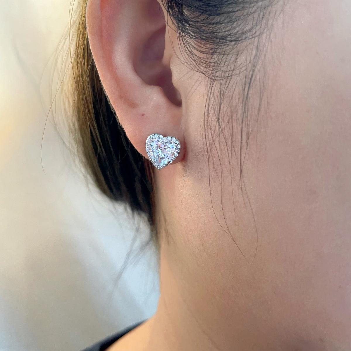 [AuraEcho]Sparkling Heart Shape Lover Earrings