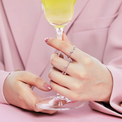 [AuraEcho]Ornate Vibrant Round Cut Daily Ring