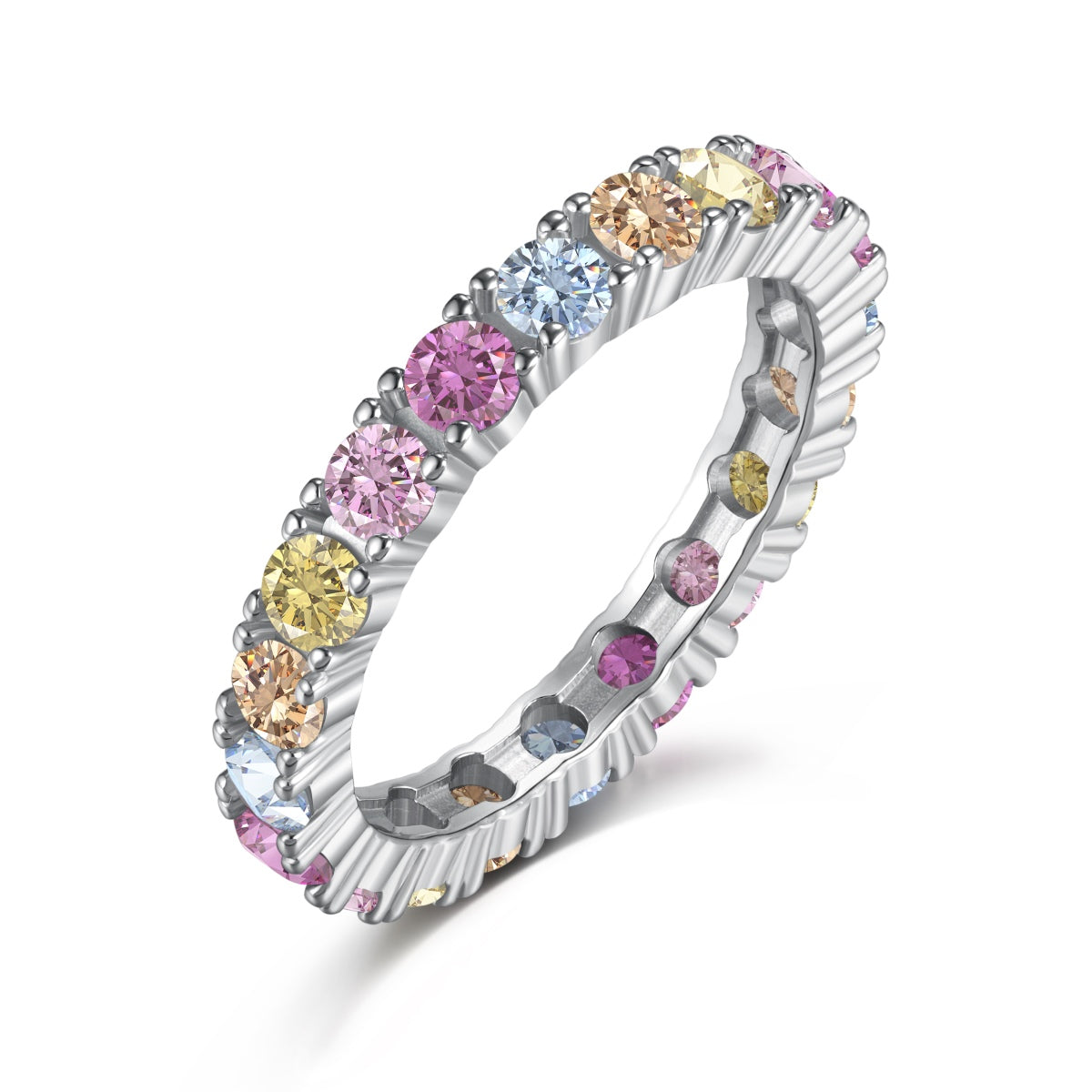 [AuraEcho]Dazzling Lustrous Round Cut Tennis Ring