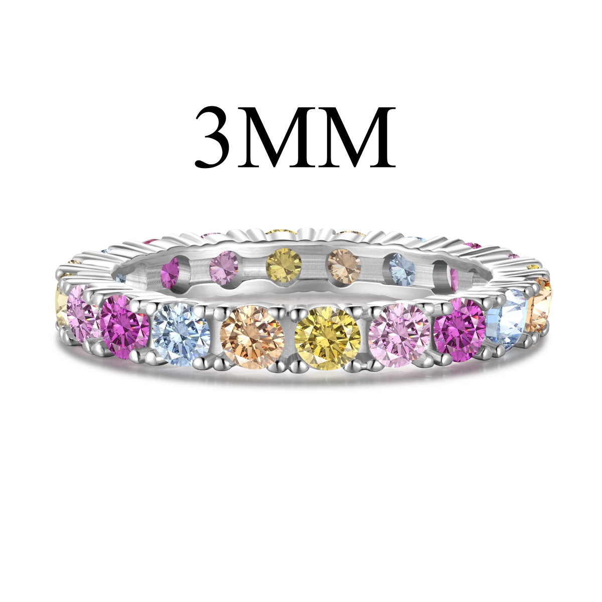 [AuraEcho]Dazzling Lustrous Round Cut Tennis Ring