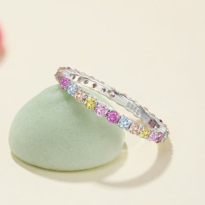 [AuraEcho]Elegant Vivid Round Cut Daily Ring