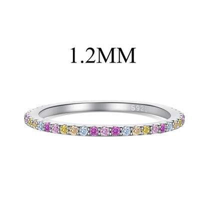 [AuraEcho]Ornate Colorful Round Cut Tennis Ring