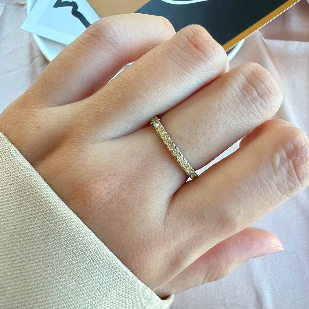 [AuraEcho]Delicate Sparkling Round Cut Daily Ring