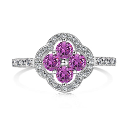 [AuraEcho]Four Leaf Clover Flower Design Ring