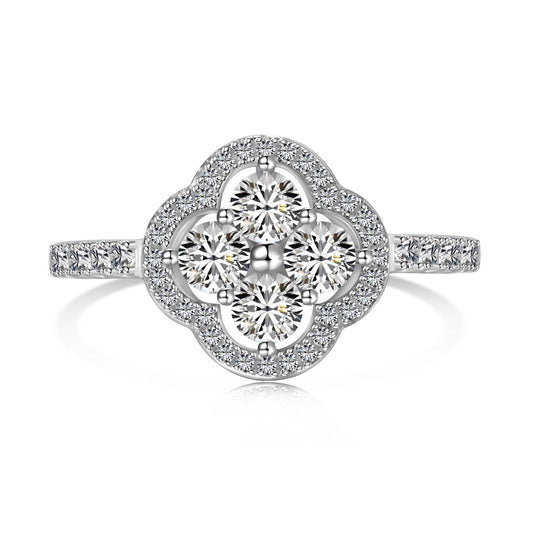 [AuraEcho]Four Leaf Clover Flower Design Ring