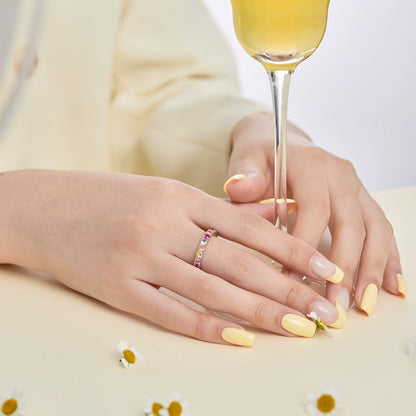 [AuraEcho]Dazzling Lustrous Round Cut Tennis Ring