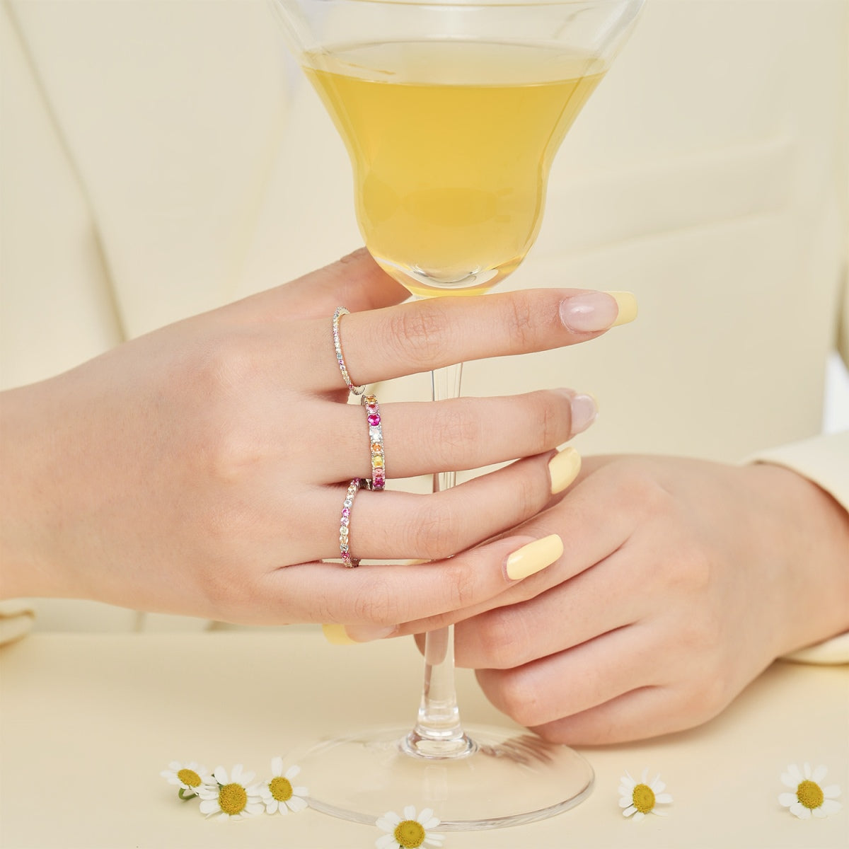 [AuraEcho]Dazzling Lustrous Round Cut Tennis Ring