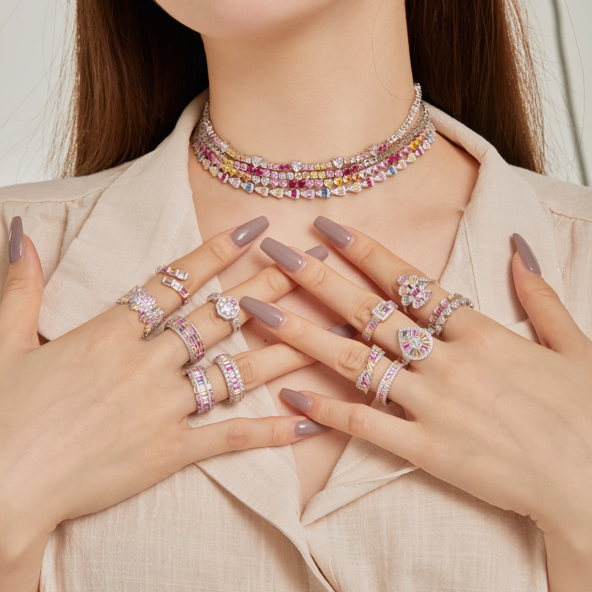 [AuraEcho]Exquisite Colorful Radiant Cut Party Ring