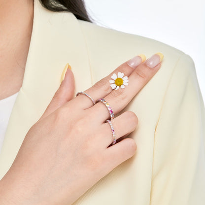 [AuraEcho]Elegant Vivid Round Cut Daily Ring
