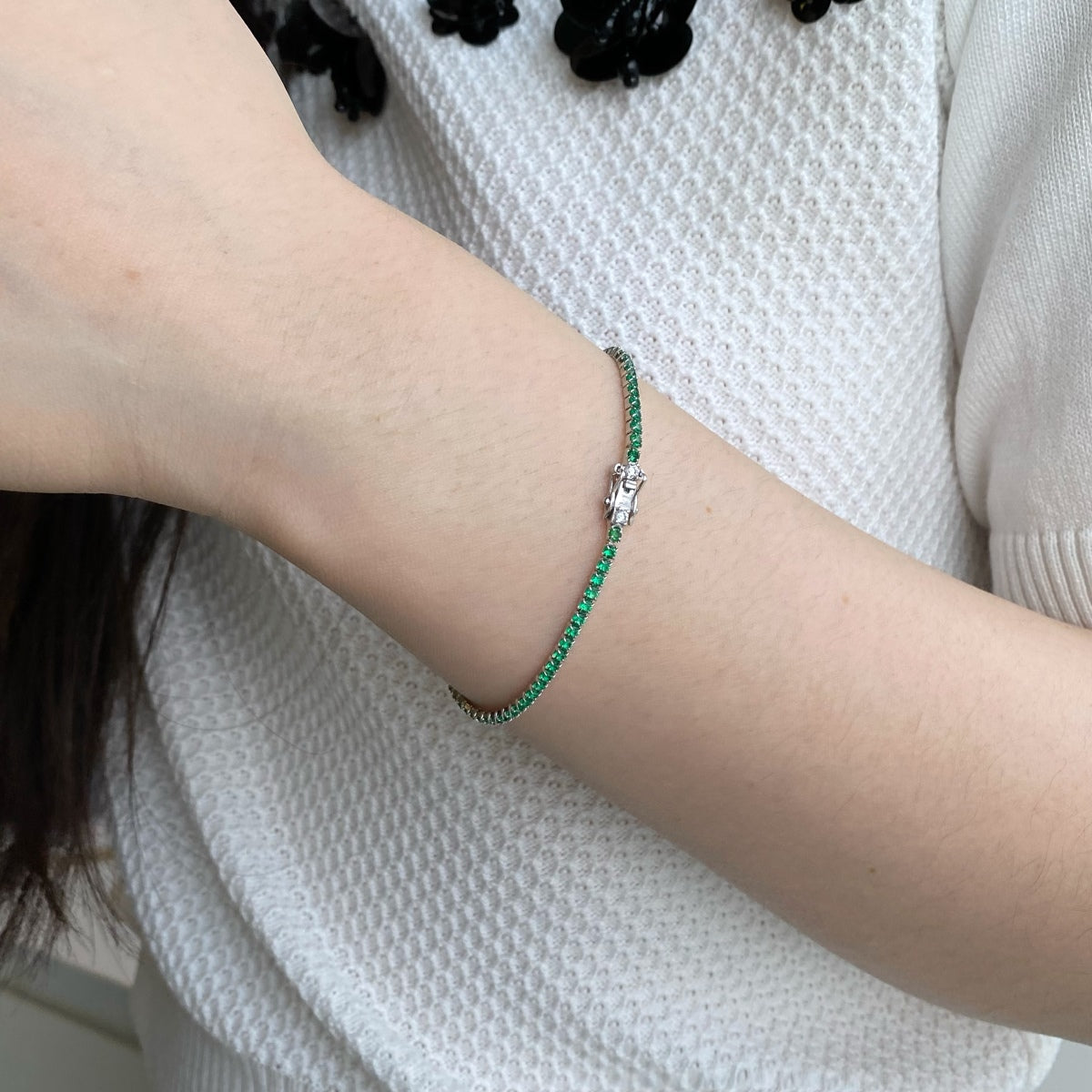 [AuraEcho]Dazzling Colorful Round Cut Daily Bracelet