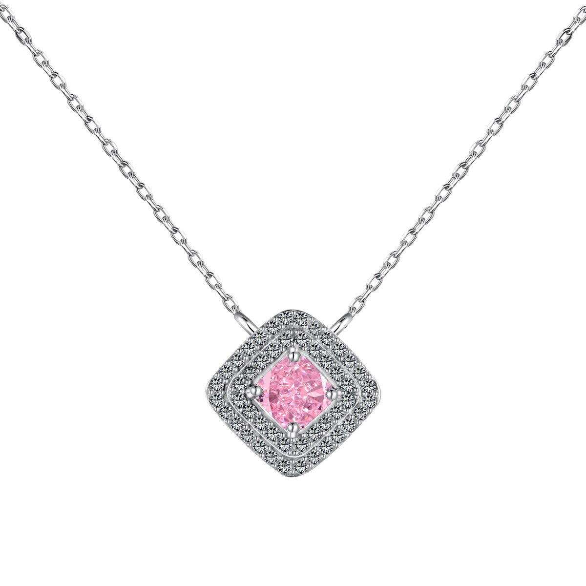 [AuraEcho]Sparkling Asscher Cut Necklace