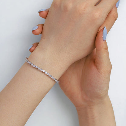 [AuraEcho]Ornate  Sparkling Round Cut Daily Bracelet