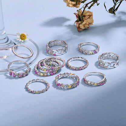 [AuraEcho]Dazzling Lustrous Round Cut Tennis Ring