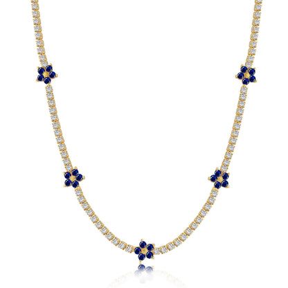 [AuraEcho]Luxurious Colorful Flower Tennis Necklace
