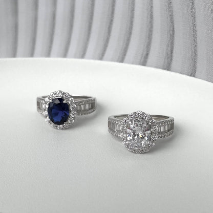 [AuraEcho]1.5 Carat Dazzling Charming Oval Cut Banquet Ring