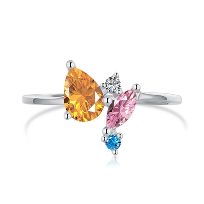 [AuraEcho]Radiant Colorful Multi Cut Daily Ring