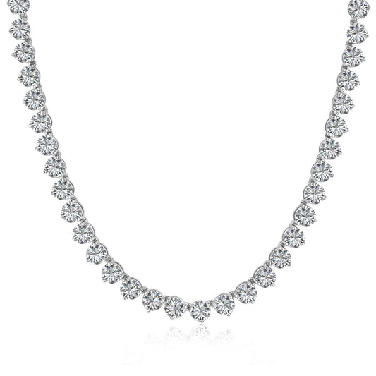 [AuraEcho]Ornate Heart Cut Tennis Necklace