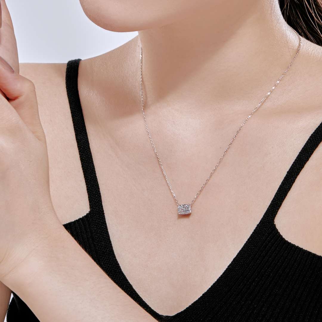 [AuraEcho]Luxurious Square Shape Colorful Necalack