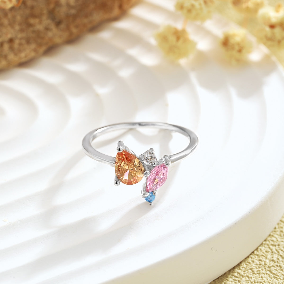 [AuraEcho]Radiant Colorful Multi Cut Daily Ring