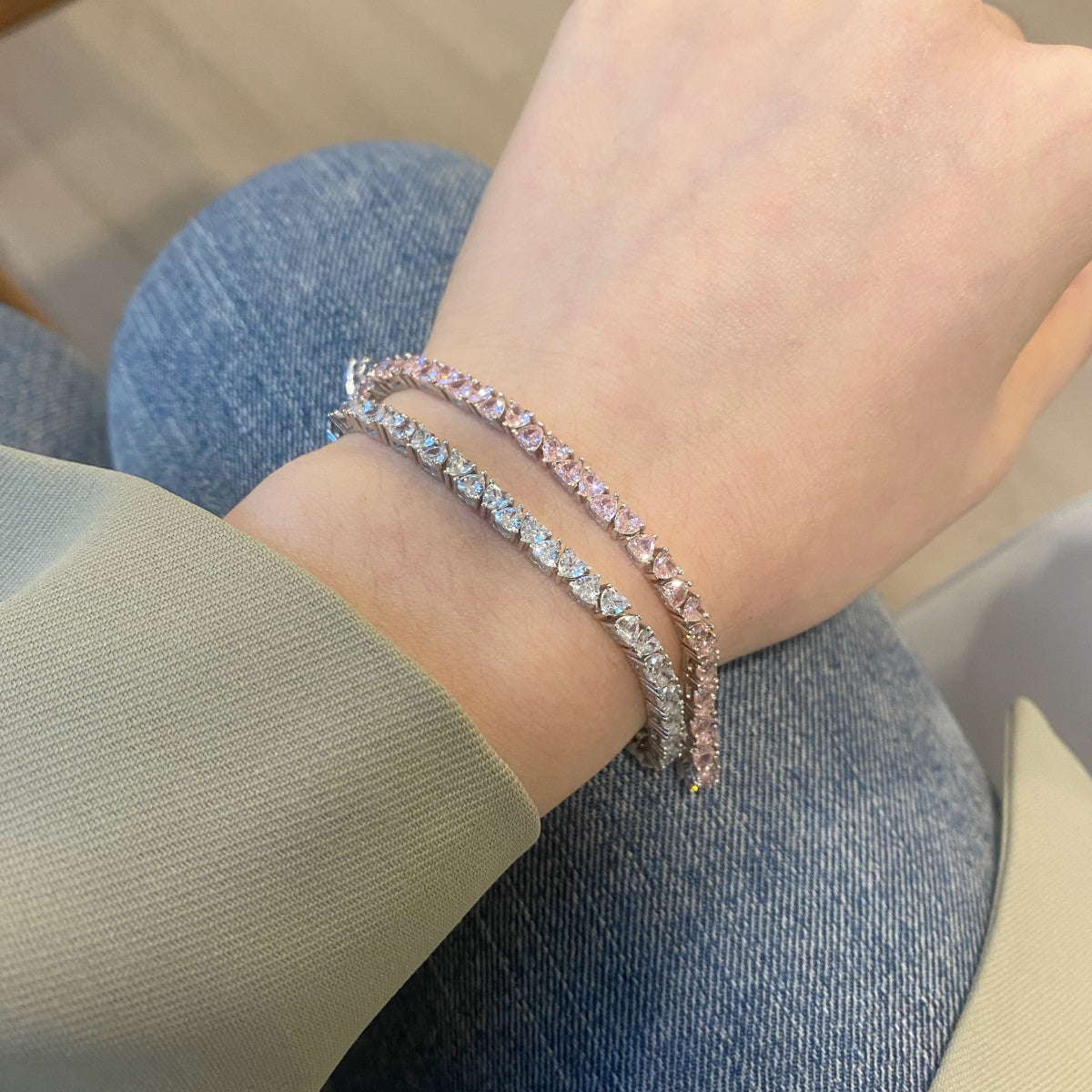 [AuraEcho]Dazzling Romantic Heart Shape Lover Bracelet