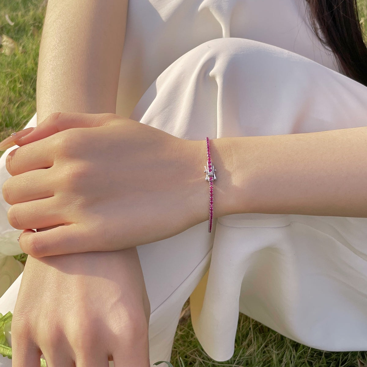 [AuraEcho]Radiant Colorful Round Cut Party Bracelet