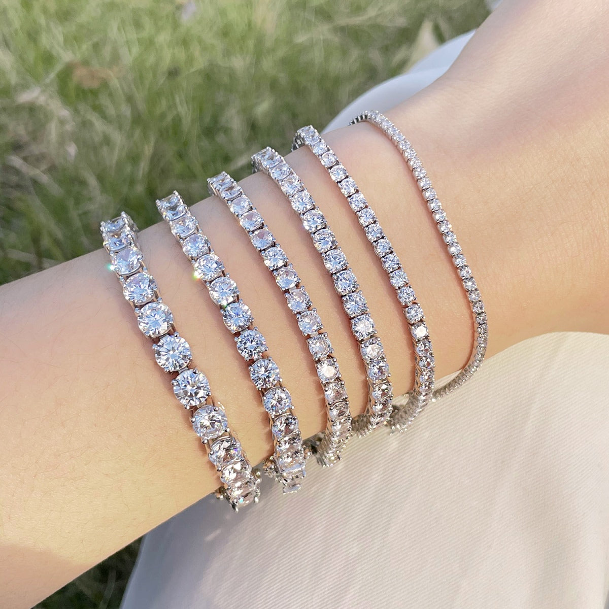 [AuraEcho]Luxurious Ornate Round Cut Tennis Bracelet