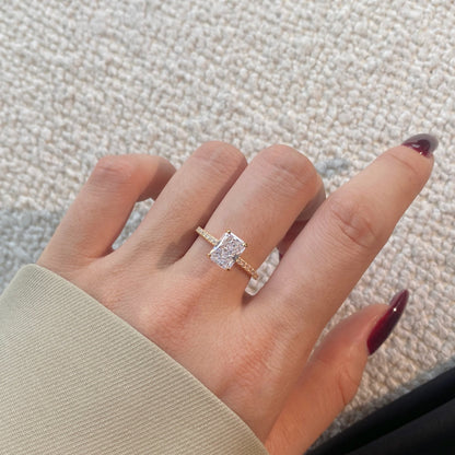 [AuraEcho]2.0 Carat Dazzling Sparkling Radiant Cut Party Ring