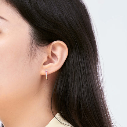 [AuraEcho]Radiant Colorful Round Cut Earrings