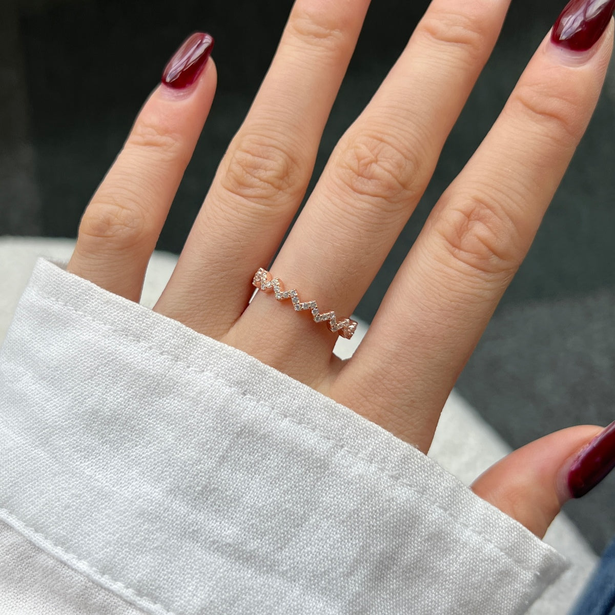 [AuraEcho]Delicate Enchanting Wave Shape Daily Ring