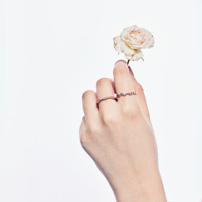 [AuraEcho]Dainty Colorful Round Cut Party Ring
