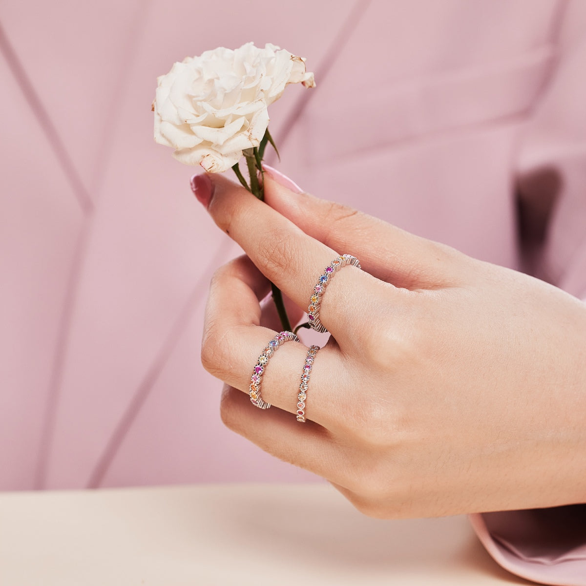 [AuraEcho]Exquisite Colorful Round Cut Party Ring