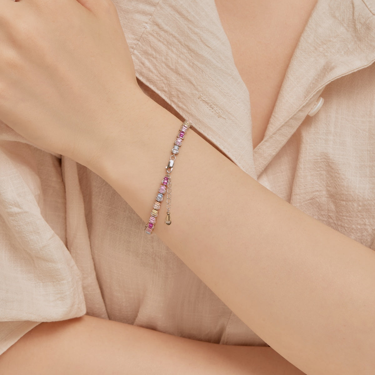 [AuraEcho]Delicate Colorful Emerald Cut Party Bracelet