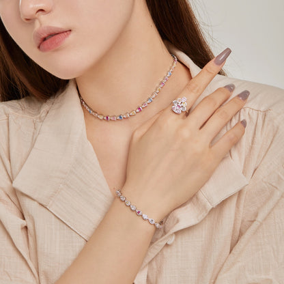 [AuraEcho]0.25 Carat Radiant Water Drop Shape Daily Bracelet