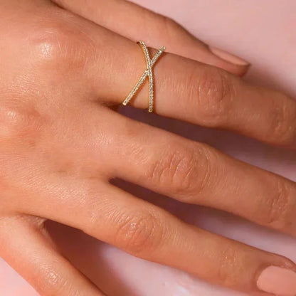 [AuraEcho]Nia Gold Diamond Cross Ring