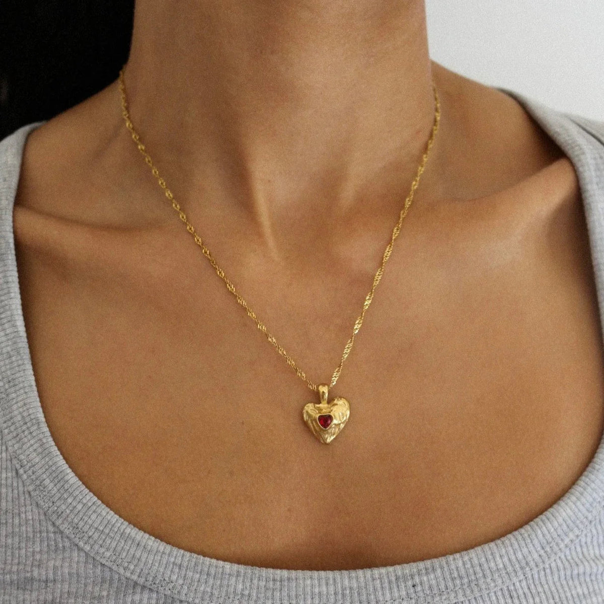 [AuraEcho]Vesper Gold Heart Necklace