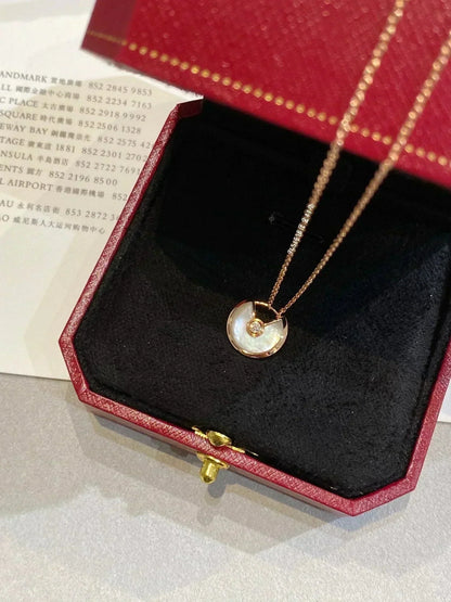 [AuraEcho]AMULETTE ROSE GOLD MOP NECKLACE