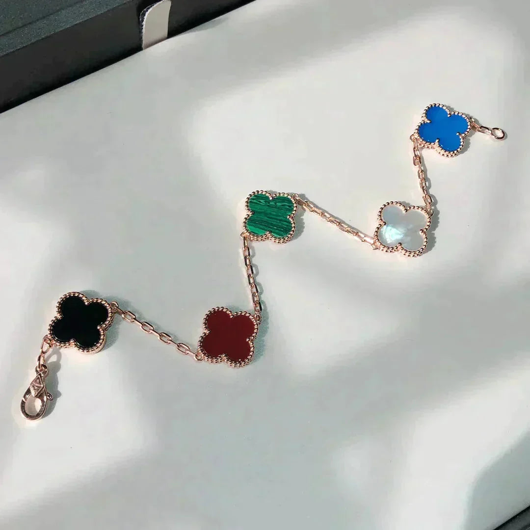 [AuraEcho]CLOVER 5 MOTIFS MULTICOLOR BRACELET