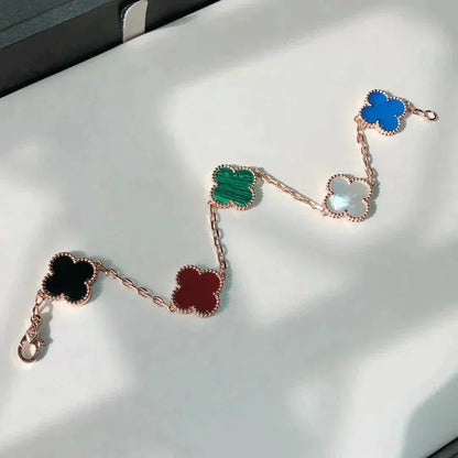 [AuraEcho]CLOVER 5 MOTIFS MULTICOLOR BRACELET