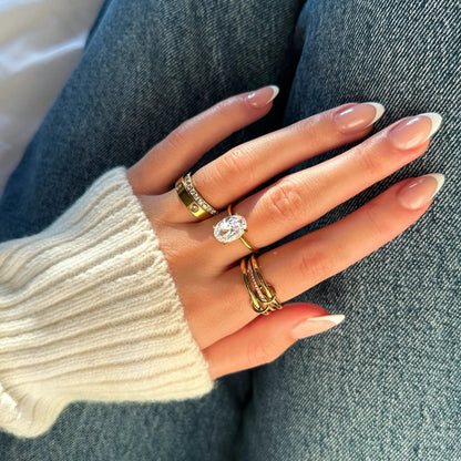[AuraEcho]Dara Diamond Ring Stack