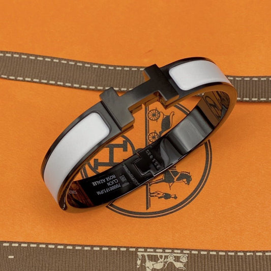 [AuraEcho]H BRACELET 12MM BLACK WHITE CERAMIC