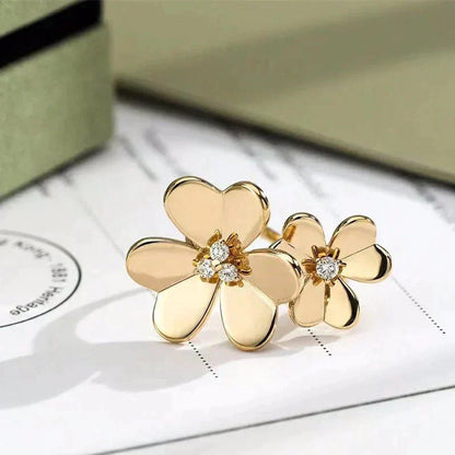 [AuraEcho]CLOVER COMOS GOLD DIAMOND RING