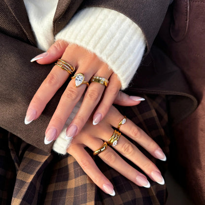 [AuraEcho]Dara Diamond Ring Stack