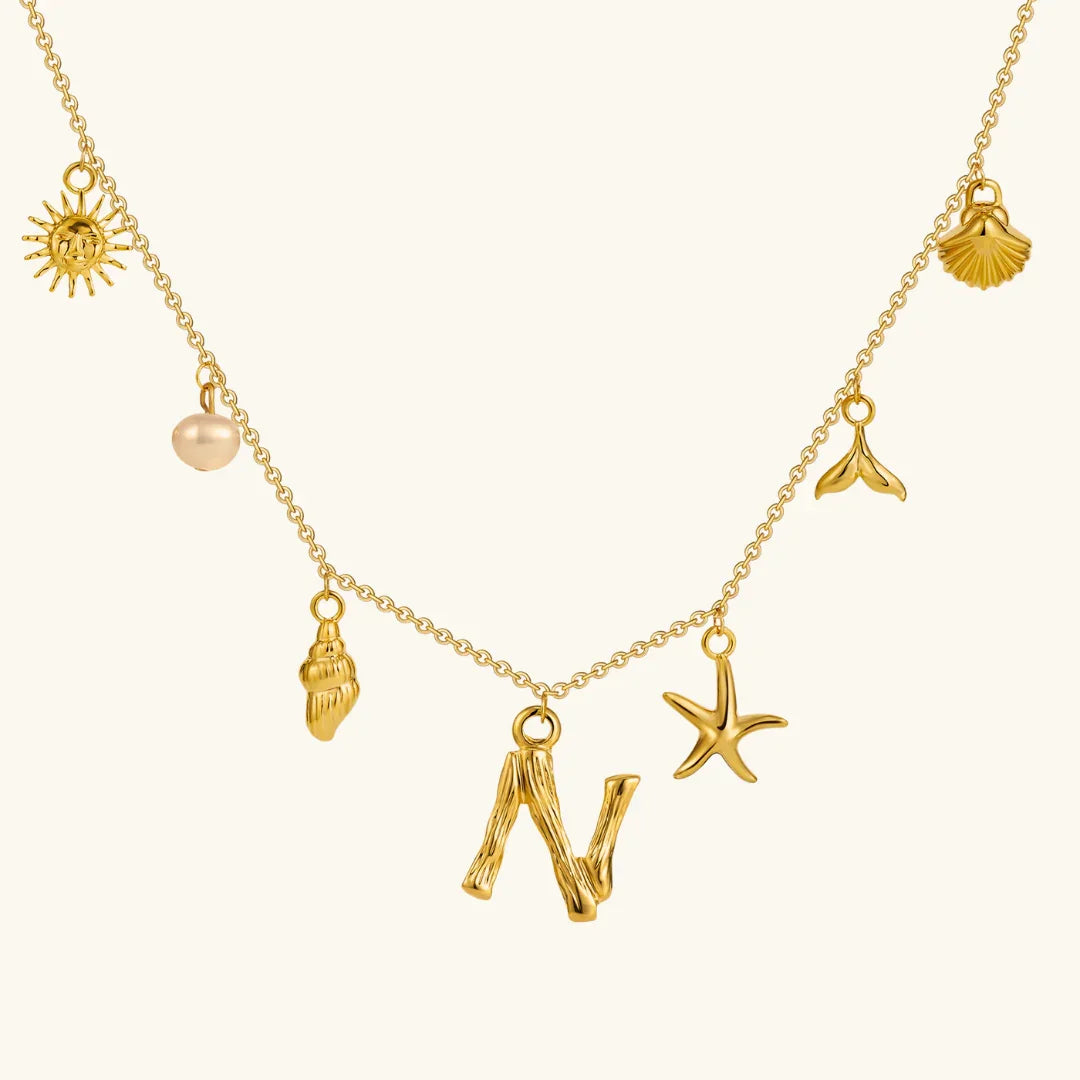 [AuraEcho]Avaria Ocean Initial Necklace